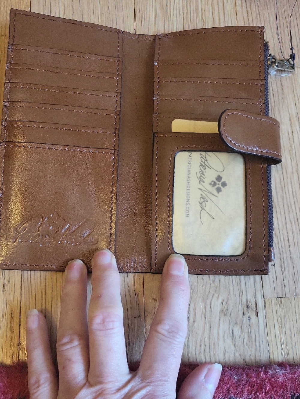 Patricia Nash Brown Map-Print Leather Wallet - Picture 7 of 16